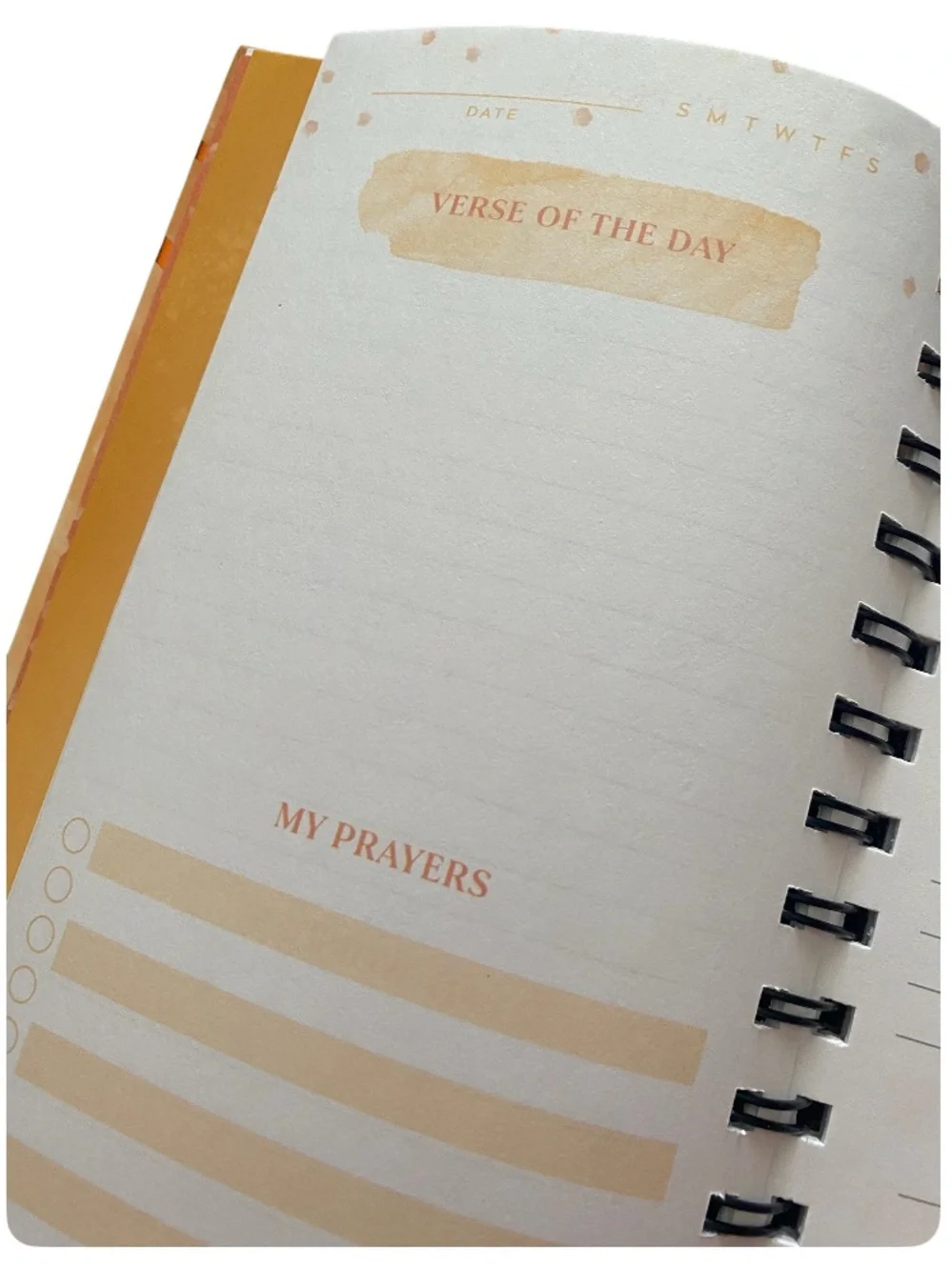 Inspirational Peach Spiral Journal - In The Morning When I Rise Give Me Jesus